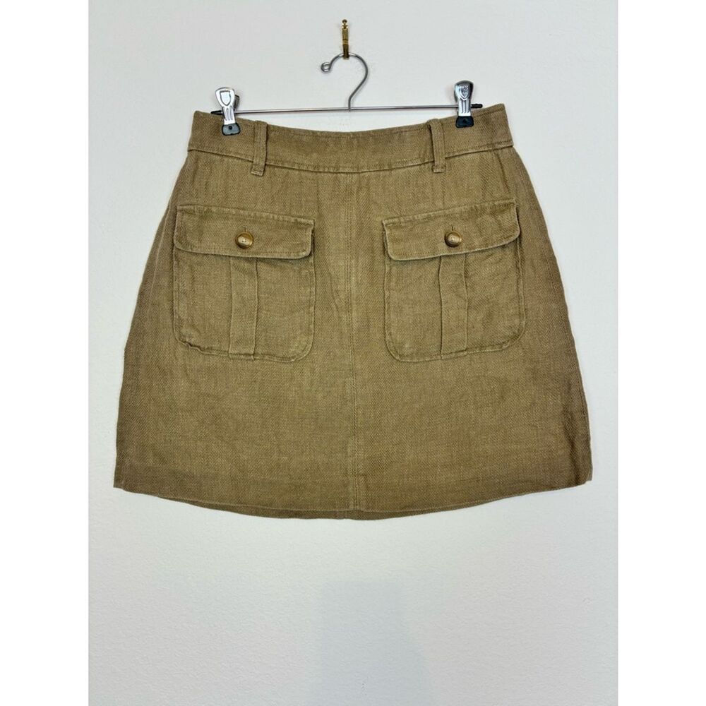 LOFT A-line woven textured Cargo Pocket Mini Skirt